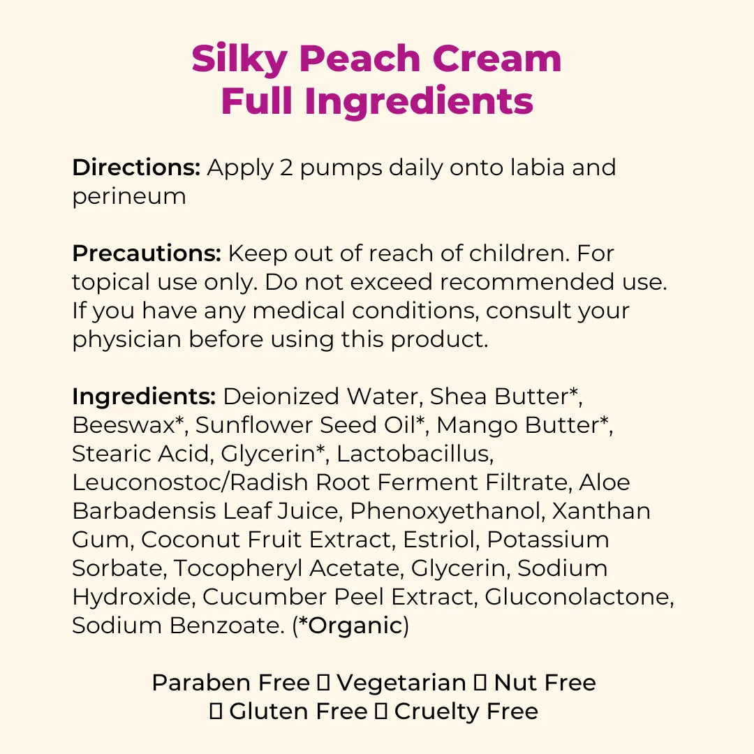 Silky Peach Cream Bio-identical Estriol Cream torevive your Iady bits