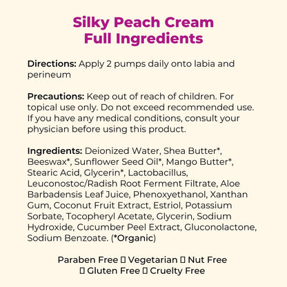 Silky Peach Cream Bio-identical Estriol Cream torevive your Iady bits